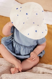 Blue Ditsy Floral Baby Wide Brim Bucket Hat (0mths-2yrs) - Image 4 of 4