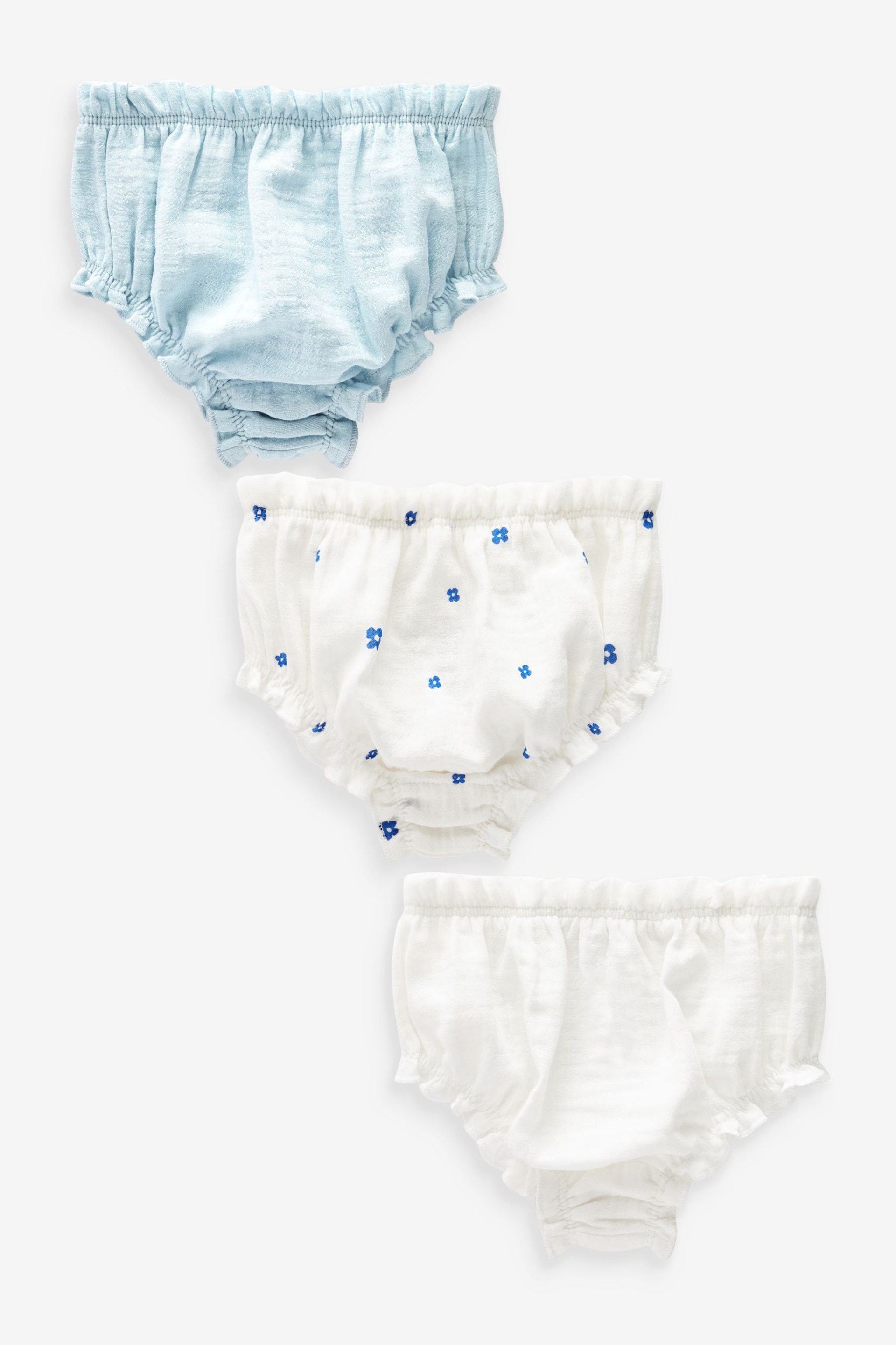 Blue/White Baby Knickers 3 Pack (0mths-2yrs) - Image 1 of 3