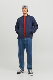 JACK & JONES Navy Padded Quilted Bomber Jacket - Image 3 of 6