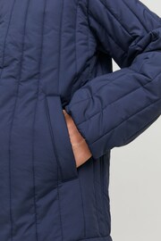 JACK & JONES Navy Padded Quilted Bomber Jacket - Image 4 of 6