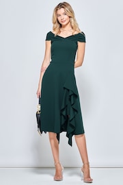 Jolie Moi Green Desiree Frill Fit & Flare Dress - Image 5 of 5