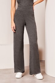 Lipsy Grey Cosy Wide Leg Trousers - Image 1 of 4