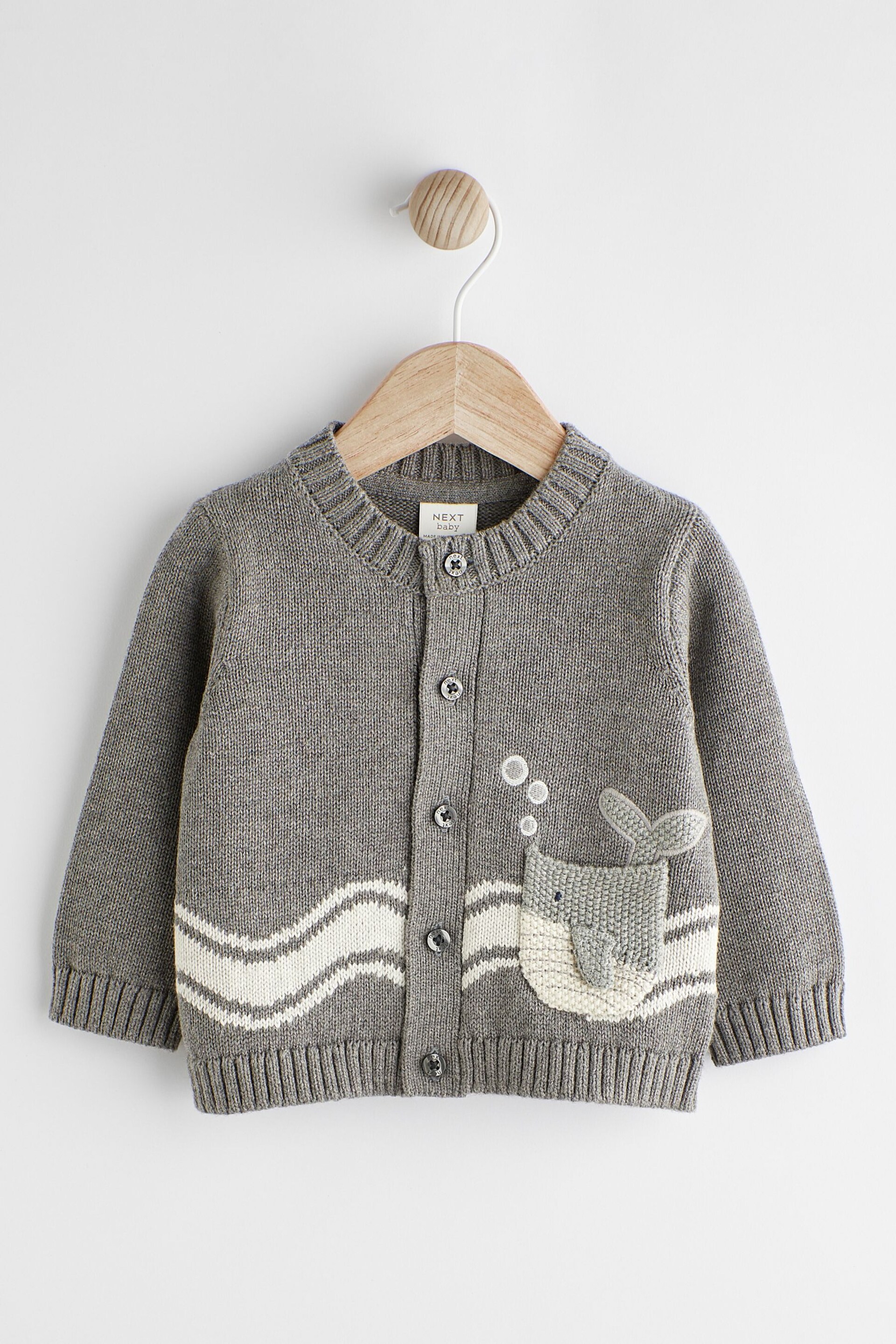 Grey Whale Baby Cardigan (0mths-2yrs) - Image 1 of 10