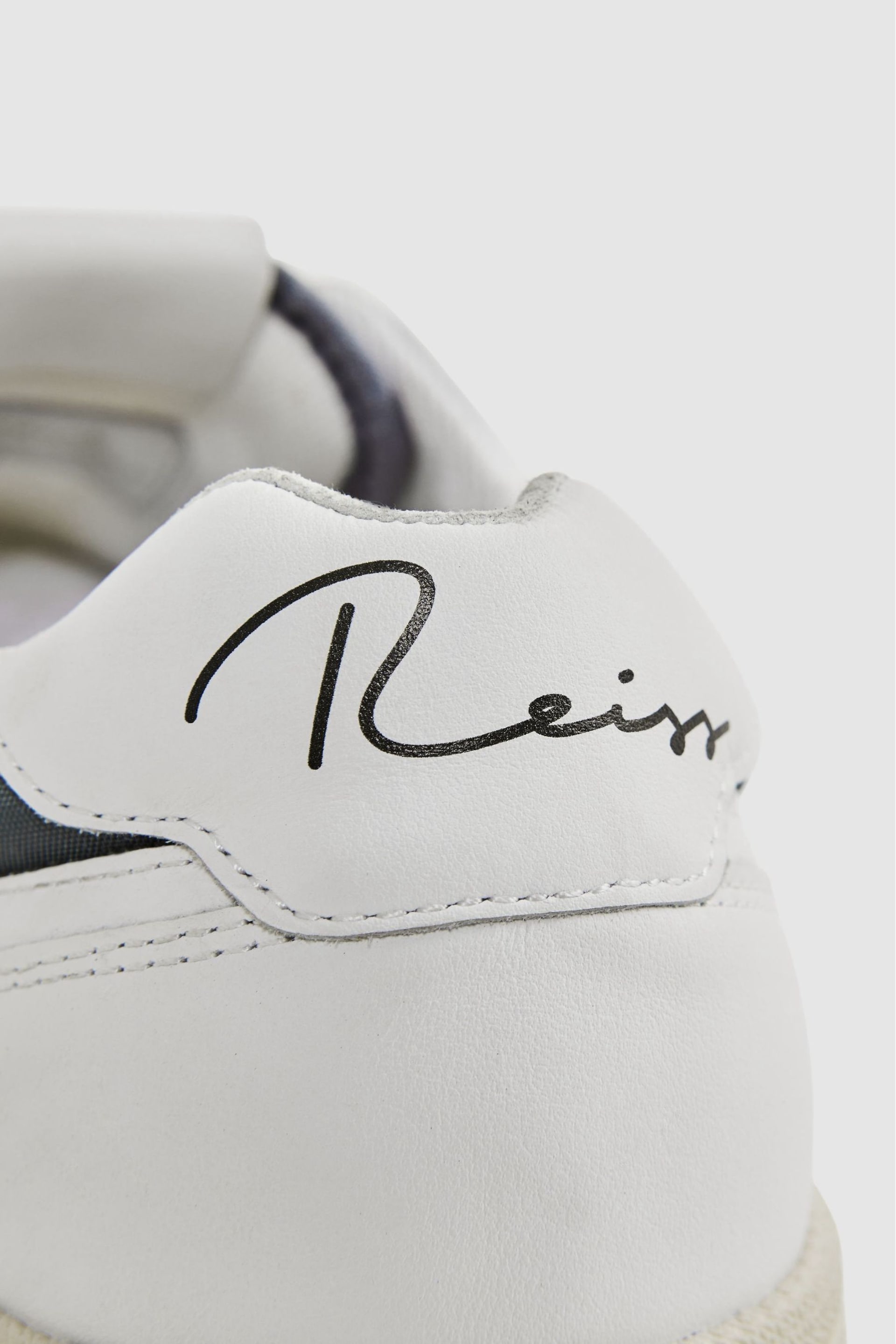 Reiss White Astor Leather Lace-Up Trainers - Image 5 of 5