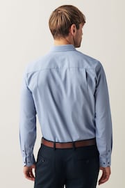 Blue Regular Fit Trimmed Easy Care Single Cuff Shirt - Image 3 of 8