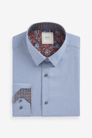 Blue Regular Fit Trimmed Easy Care Single Cuff Shirt - Image 5 of 8