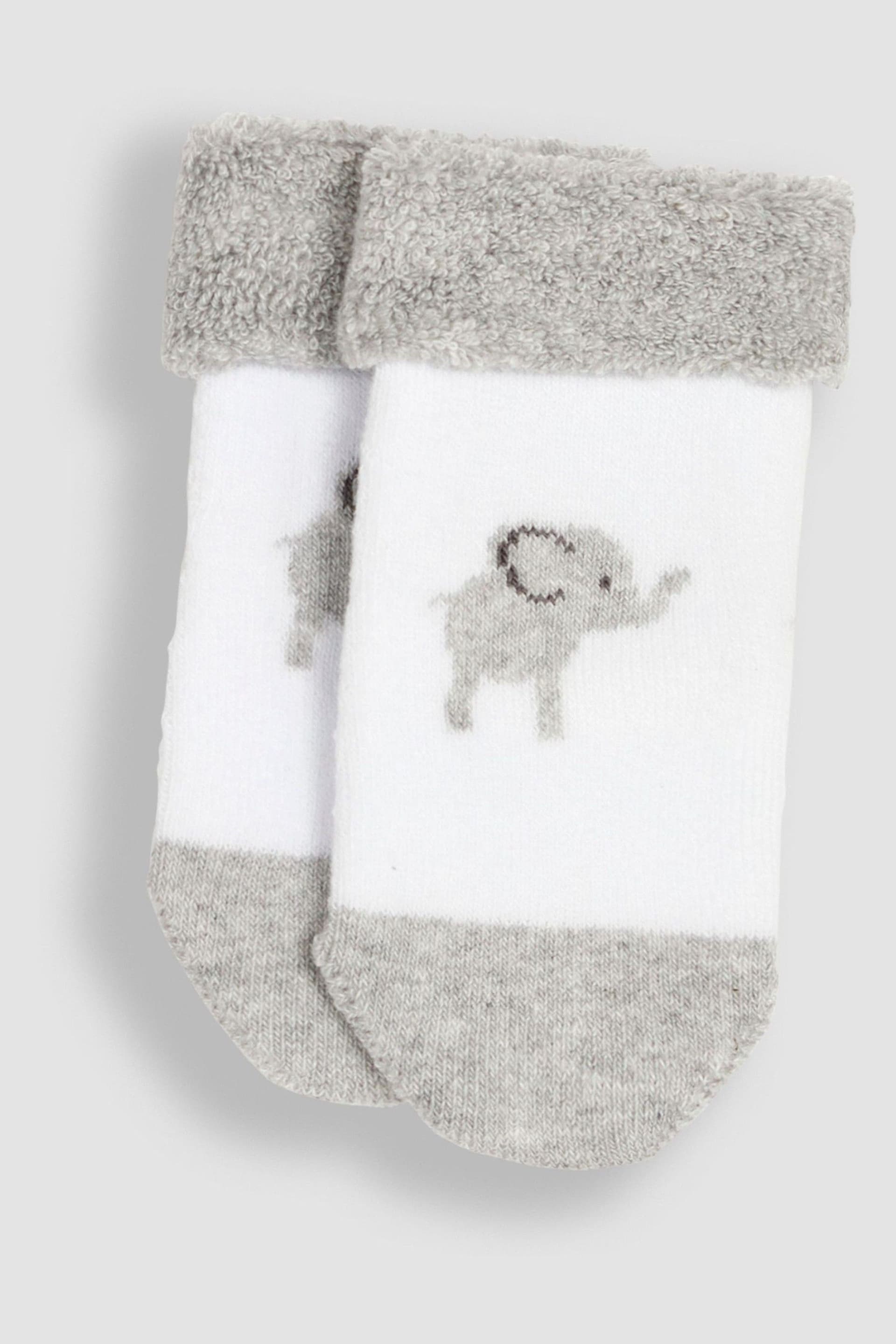 JoJo Maman Bébé White 2-Pack Born In 2024 Baby Socks - Image 2 of 3