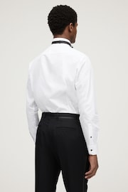 White/Black Slim Fit Single Cuff Occasion Shirt And Bow Tie Set - Image 2 of 7