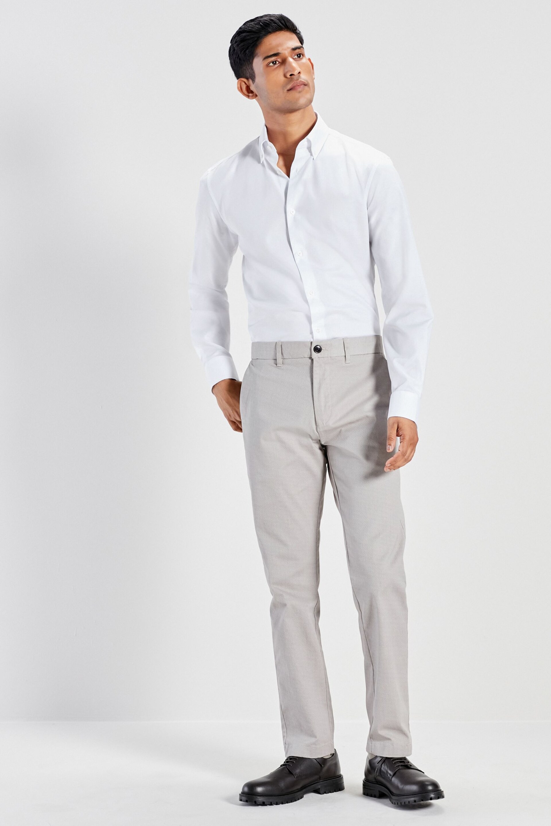 White Regular Fit Easy Care Oxford Shirt - Image 2 of 8