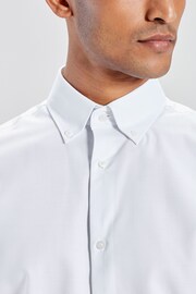 White Regular Fit Easy Care Oxford Shirt - Image 4 of 8