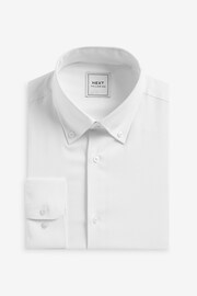 White Regular Fit Easy Care Oxford Shirt - Image 6 of 8