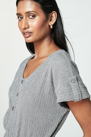 Grey Textured Utility Jumpsuit - Image 4 of 6