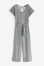Grey Textured Utility Jumpsuit - Image 5 of 6