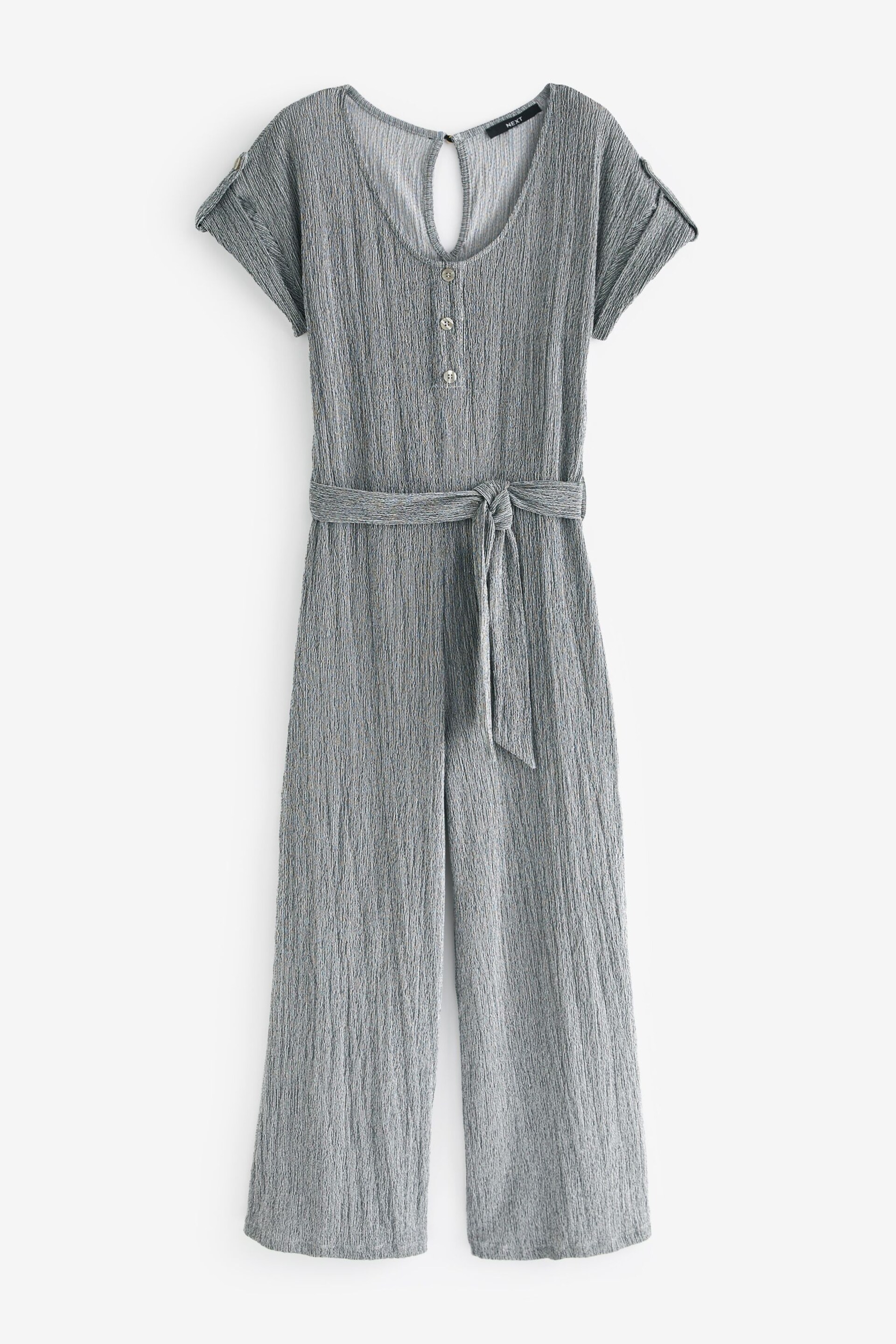 Grey Textured Utility Jumpsuit - Image 5 of 6