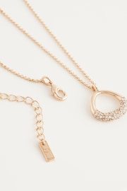 Gold Tone Open Teardrop Necklace - Image 4 of 4