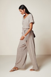 Stone Textured Utility Jumpsuit - Image 1 of 6