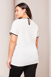 Lipsy White Curve Logo T-Shirt - Image 2 of 4