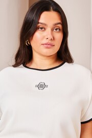 Lipsy White Curve Logo T-Shirt - Image 4 of 4