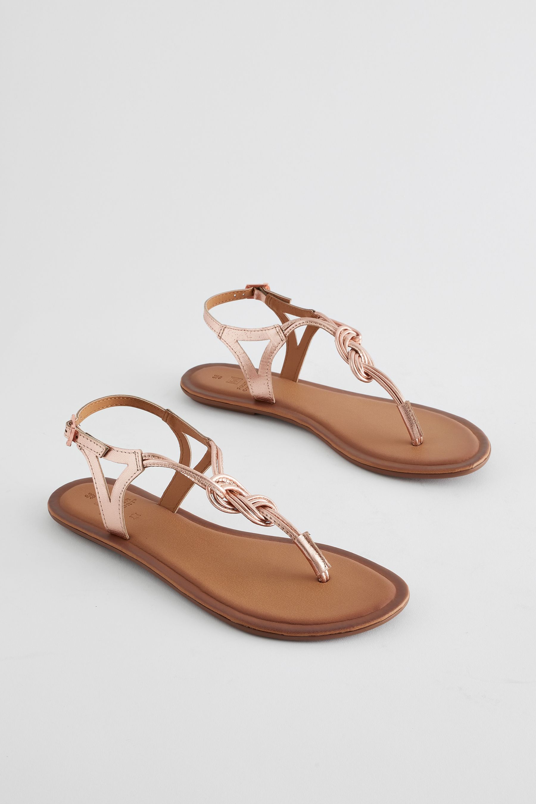 Rose gold wide fit sandals clearance