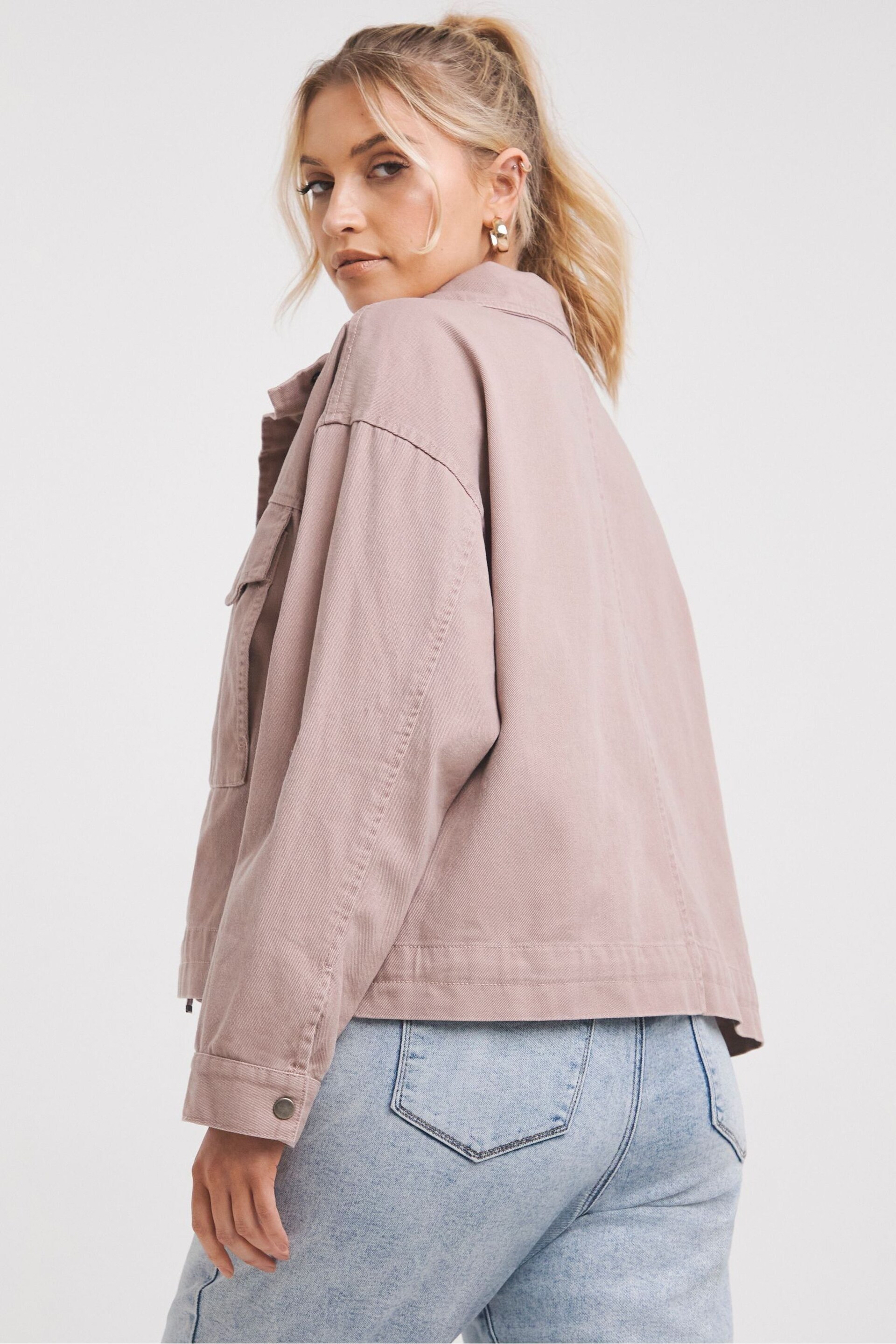 Simply Be Blush Pink Relaxed Utility Jacket - Image 2 of 4