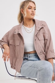 Simply Be Blush Pink Relaxed Utility Jacket - Image 3 of 4
