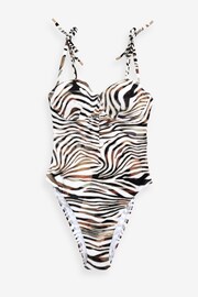 Mint Velvet Zebra Print Cupped Tummy Control Swimsuit - Image 3 of 5