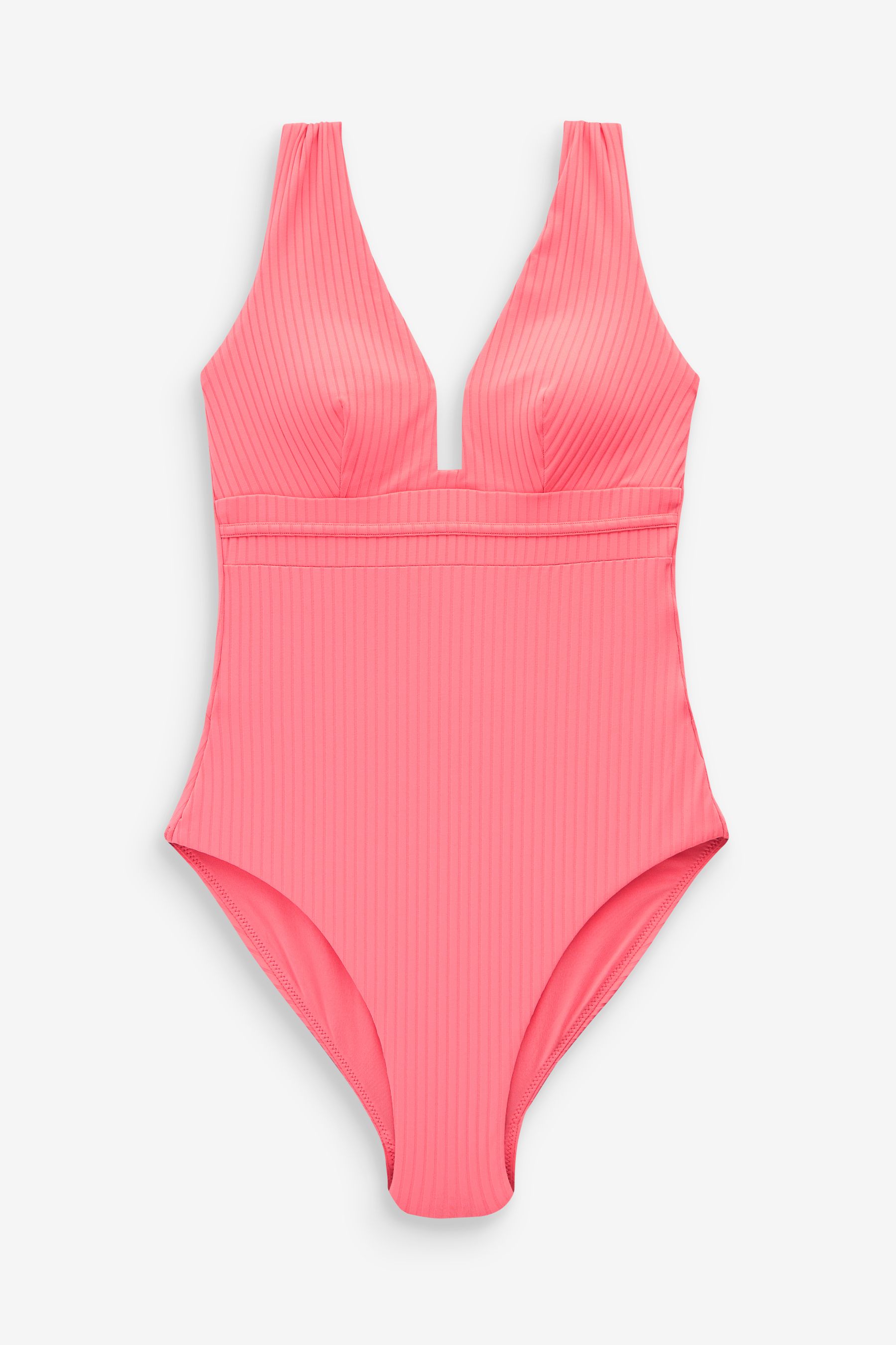 Pink ribbed swimsuit cheap