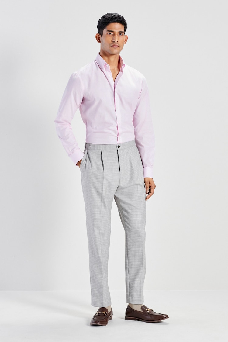 Light Pink Slim Fit Easy Care Oxford Shirt - Image 2 of 8