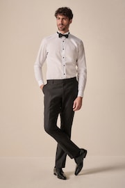 White/Black Skinny Fit Single Cuff Occasion Shirt And Bow Tie Set - Image 2 of 4