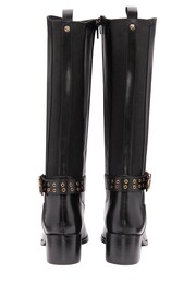 Ravel Black Leather Zip-Up Knee High Boots - Image 3 of 4