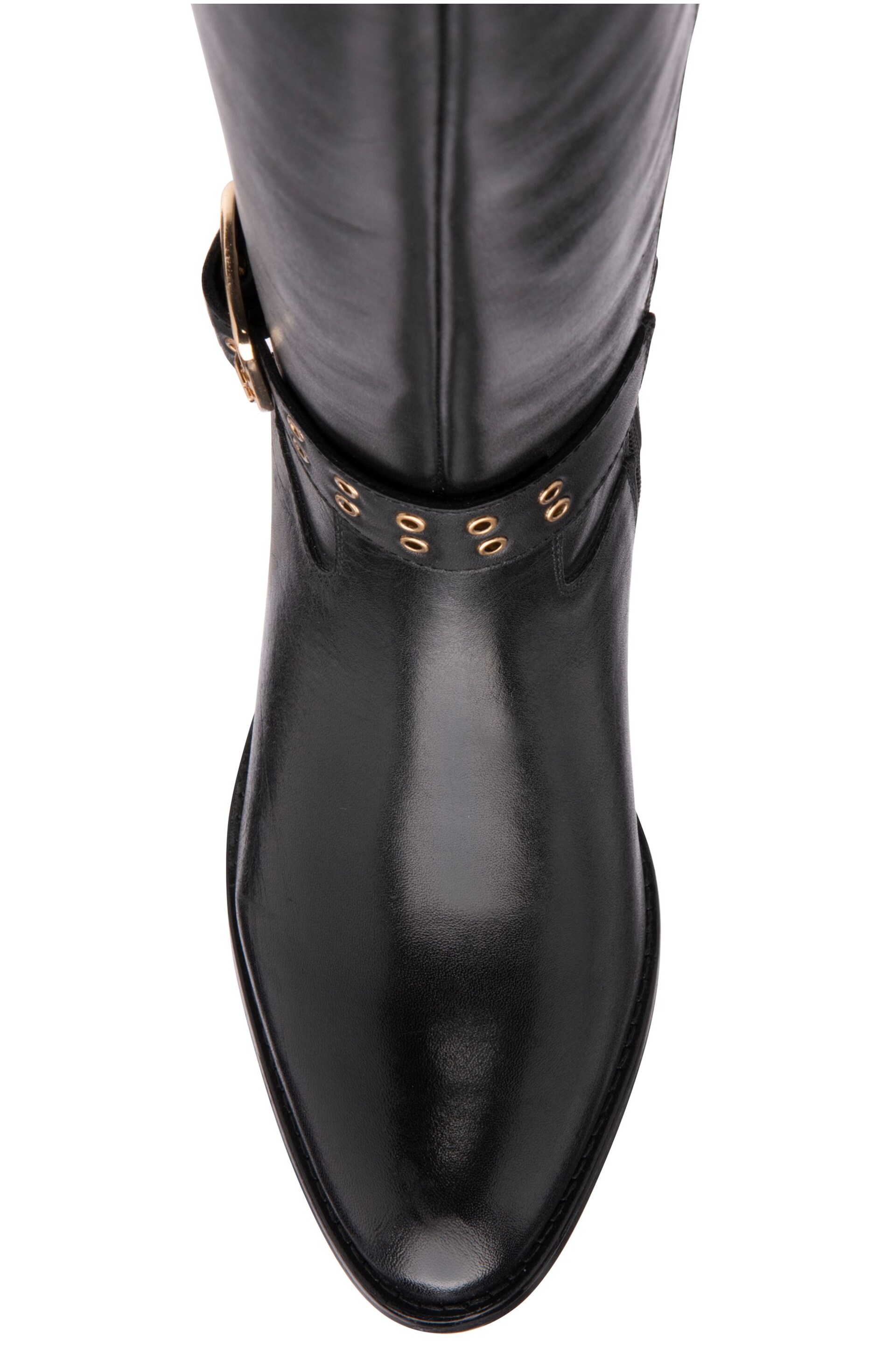 Ravel Black Leather Zip-Up Knee High Boots - Image 4 of 4