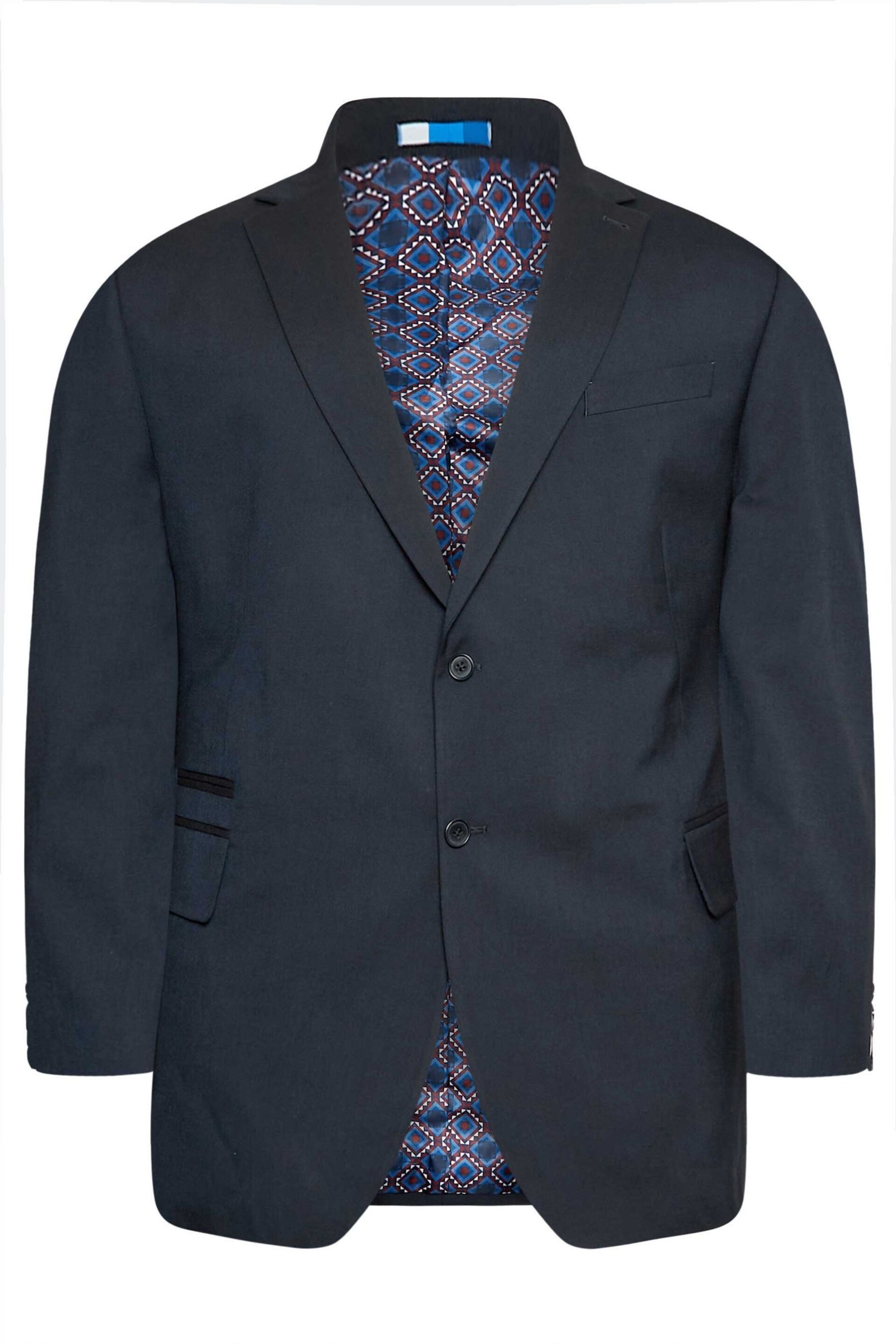 BadRhino Big & Tall Blue Plain Suit Jacket - Image 4 of 5