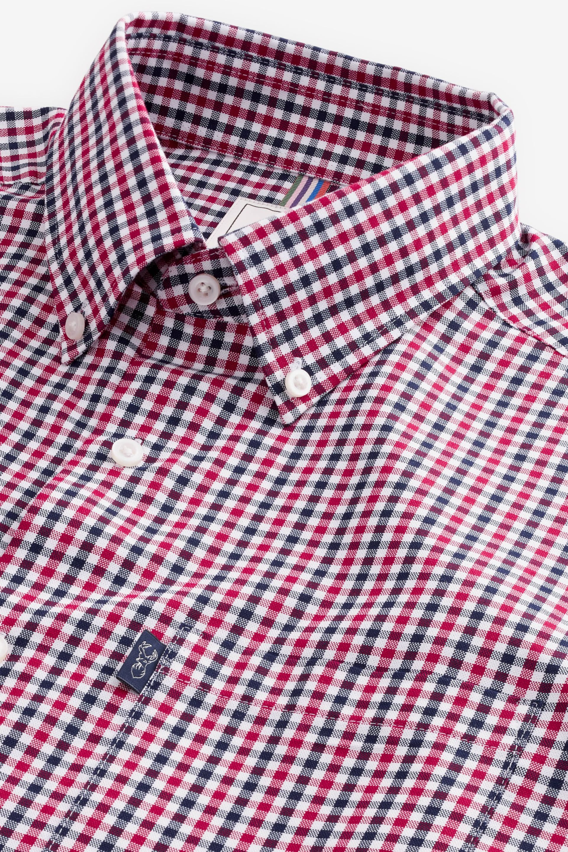 Red Gingham Easy Iron Button Down Oxford Shirt - Image 7 of 8