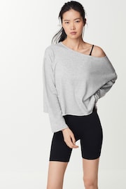Grey Relaxed Fit Slouch Sweat Top - Image 3 of 7