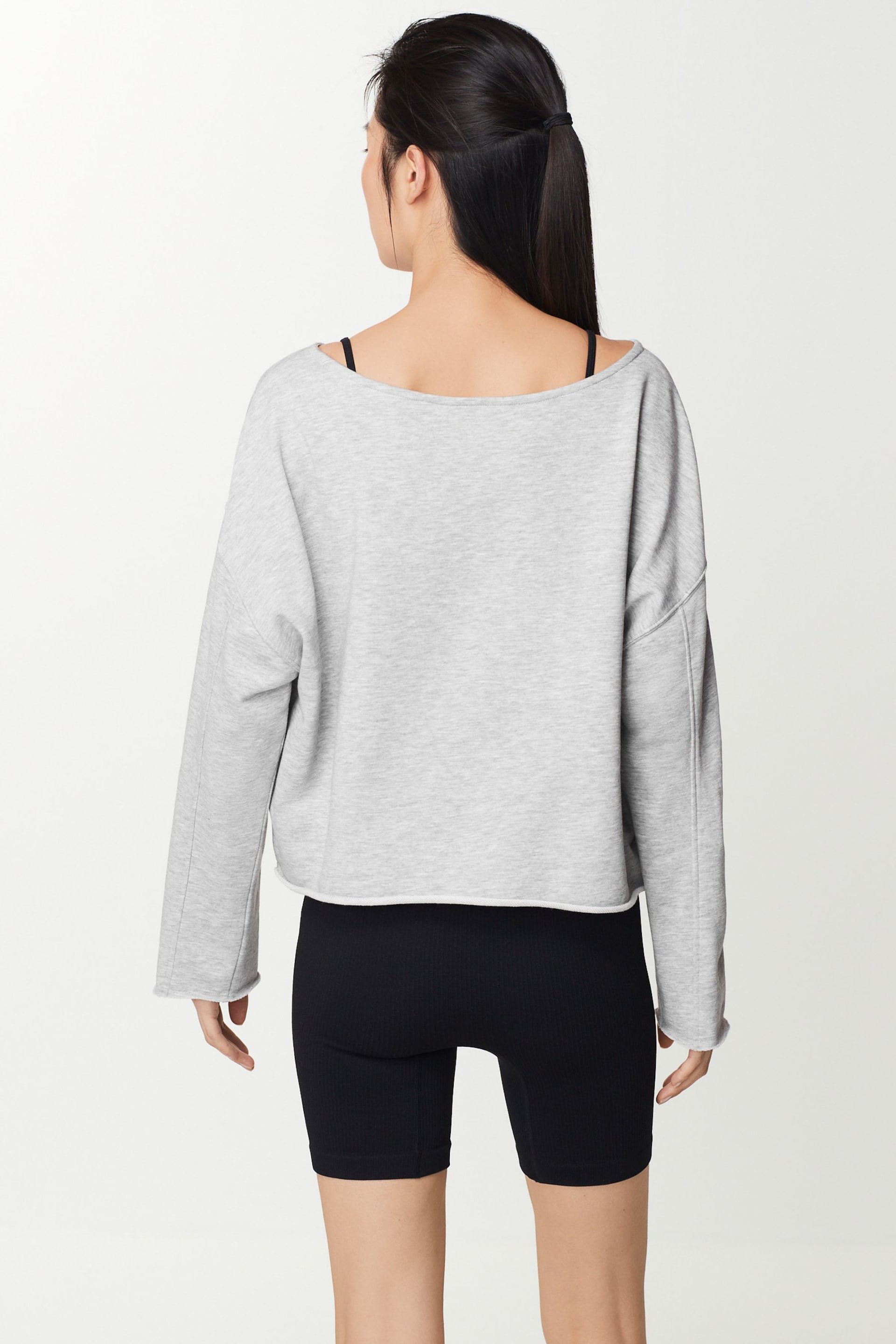 Grey Relaxed Fit Slouch Sweat Top - Image 4 of 7