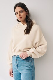 Neutral Essentials Shorter Length Cotton Hoodie - Image 1 of 6