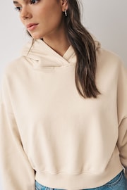 Neutral Essentials Shorter Length Cotton Hoodie - Image 4 of 6