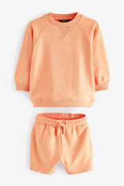 Light Orange Oversized Crew Neck Sweatshirt and Shorts Set (3mths-7yrs) - Image 4 of 6