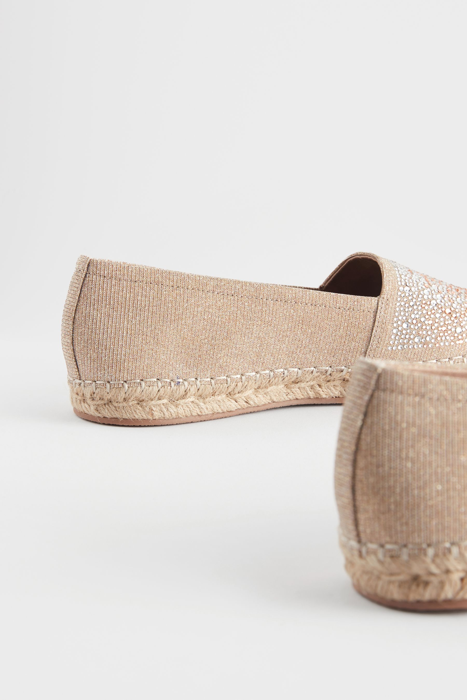 Espadrilles NEXT Femme - Beige En Coton - Plateforme Basse - Neuf Sans Boîte