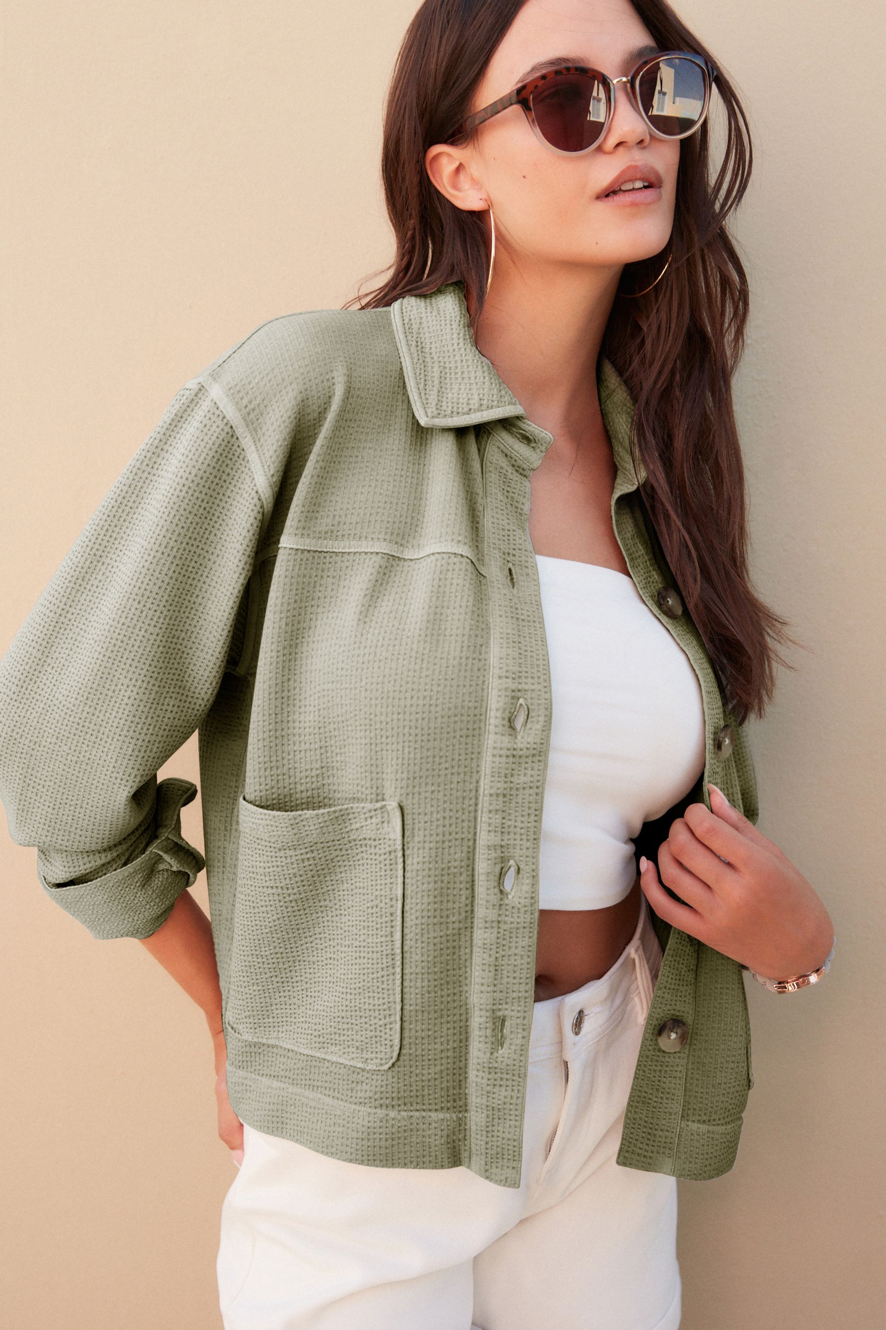 Sage green jacket womens store