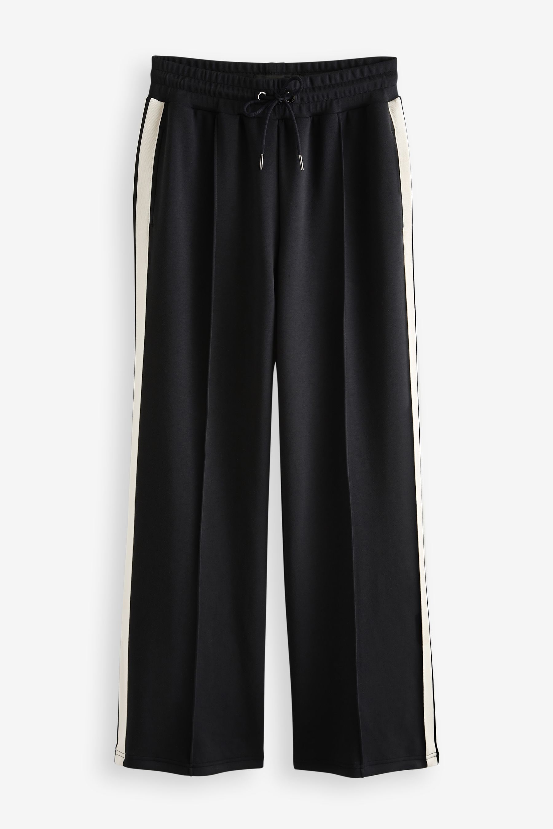 Buy Black Slinky Wide Leg Co ord Side Stripe Track Trousers from the Next UK online shop
