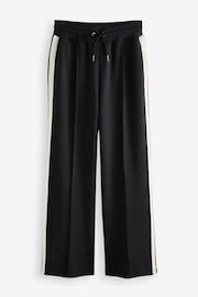 Black Slinky Wide Leg Co-ord Side Stripe Track Trousers - Image 6 of 7