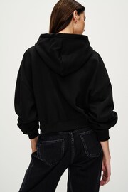 Black Essentials Shorter Length Cotton Hoodie - Image 4 of 6