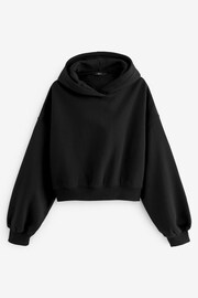 Black Essentials Shorter Length Cotton Hoodie - Image 6 of 6