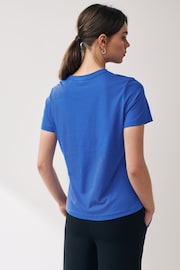 Cobalt Blue Essential 100% Pure Cotton Short Sleeve Crew Neck T-Shirt - Image 2 of 6