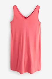 Coral Pink Sleeveless Slouch V-Neck Mini Dress - Image 5 of 6