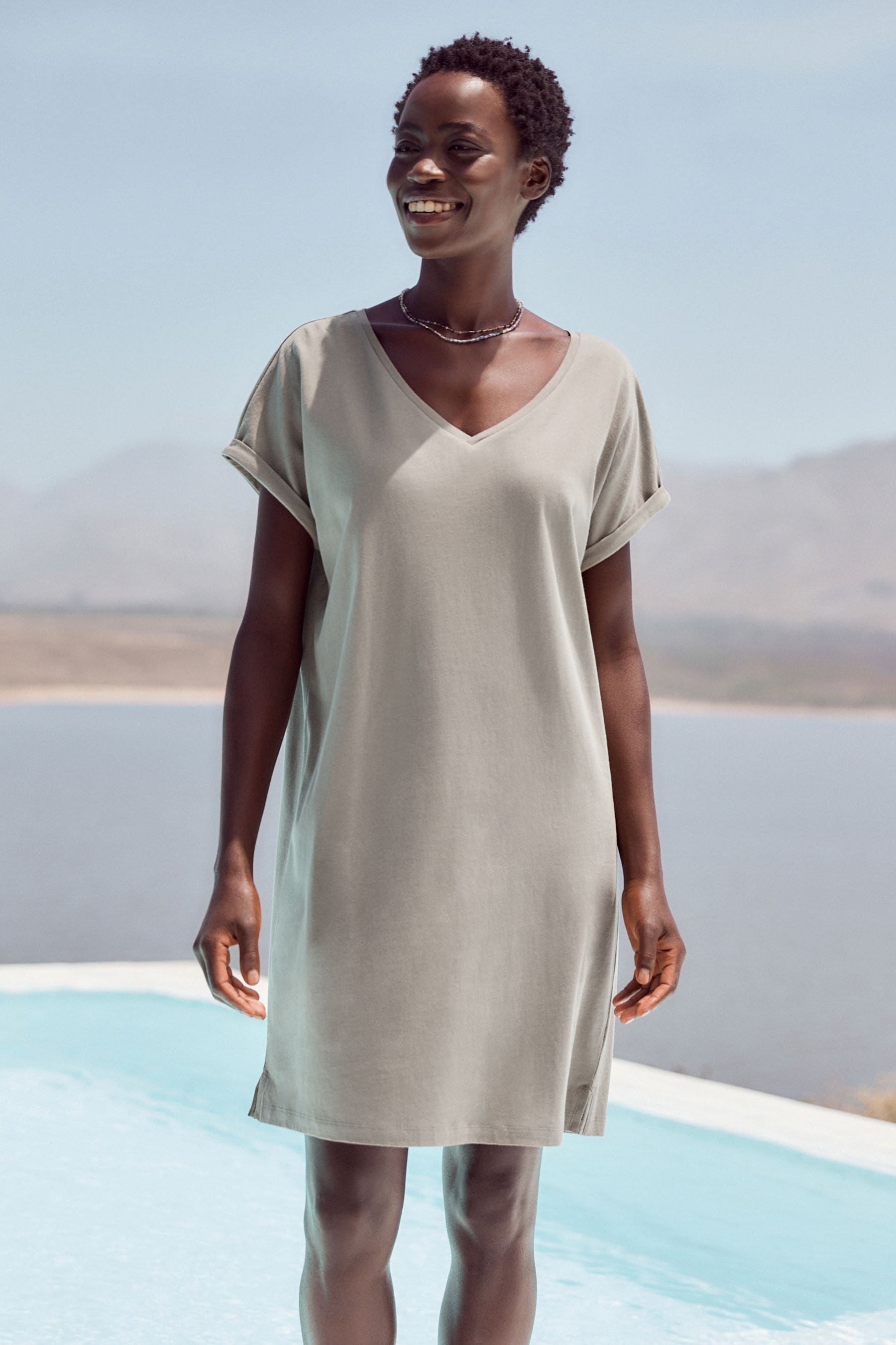 Long cotton tunic dress store