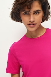 Pink The Everyday Crew Neck Cotton Rich Short Sleeve T-Shirt - Image 4 of 6