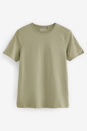 Olive Green The Everyday Crew Neck Cotton Rich Short Sleeve T-Shirt - Image 5 of 5