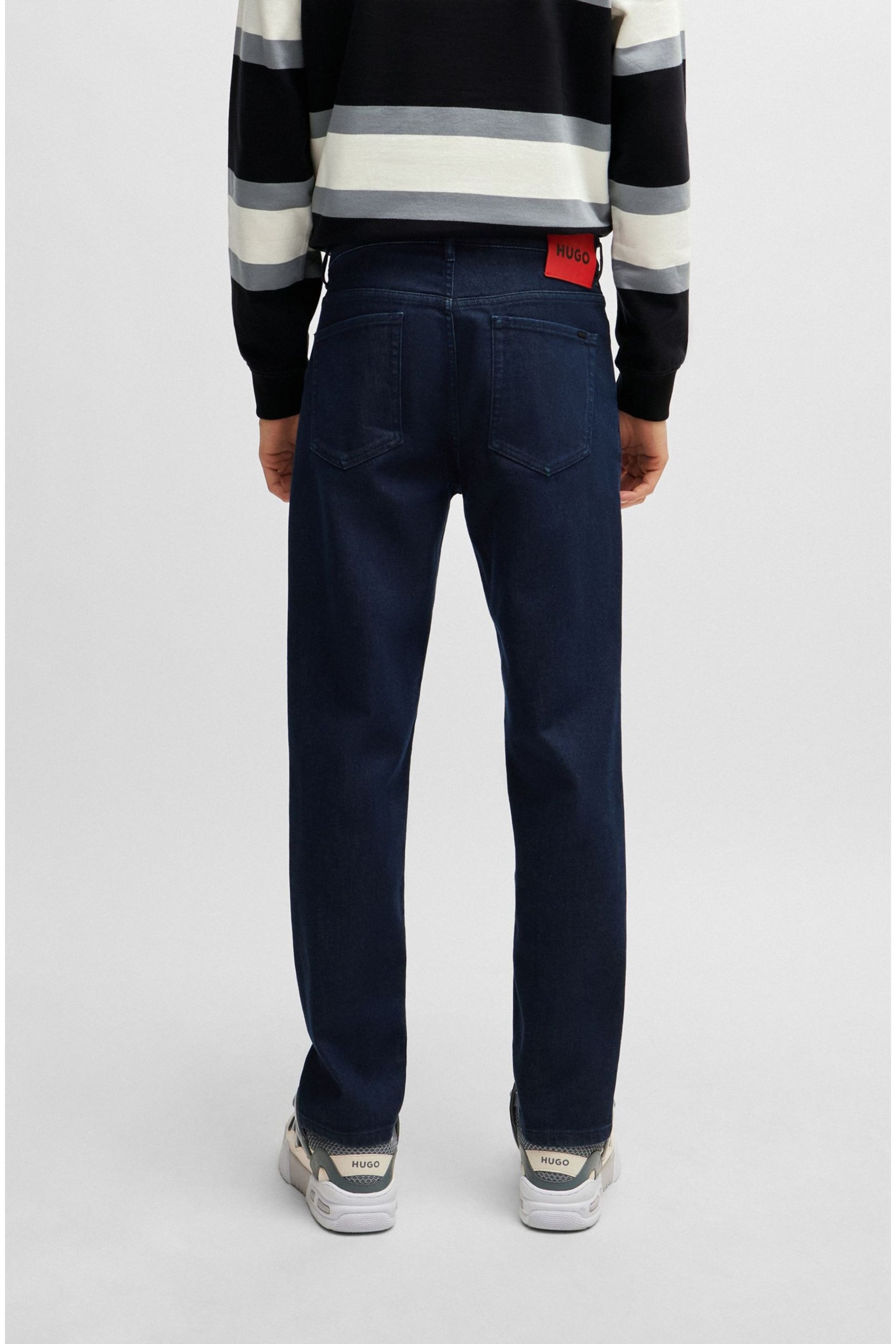 HUGO Tapered-Fit Jeans in Dark-Blue Comfort-Stretch Denim - Image 2 of 5